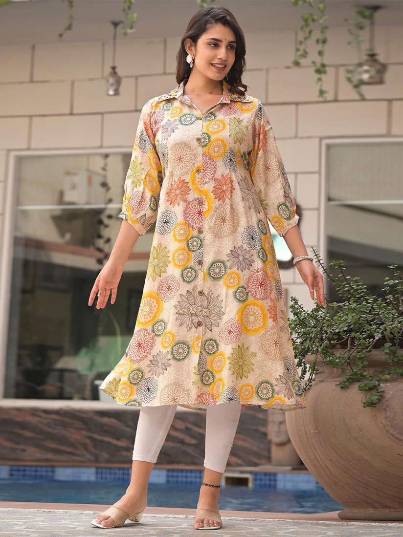 Buy Peachmode Floral Printed A line Kurta and Leggings Co Ords for Women 30386784 Myntra