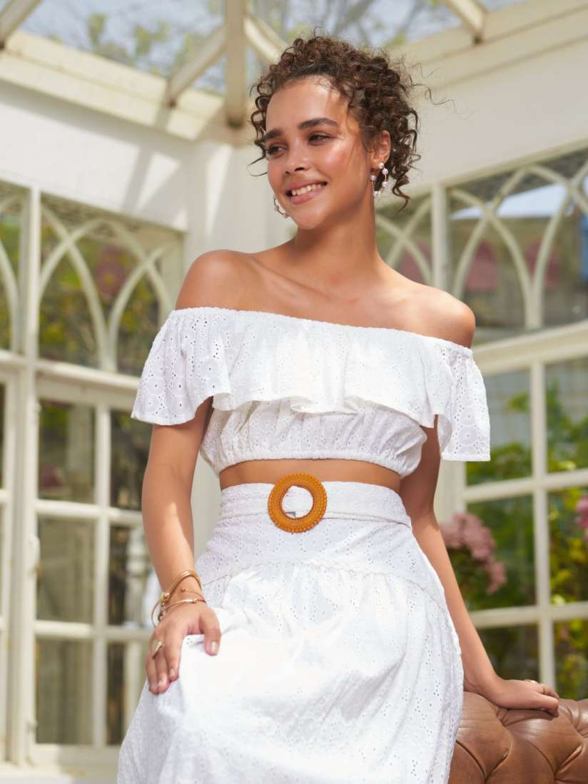 Cotton bardot top hot sale