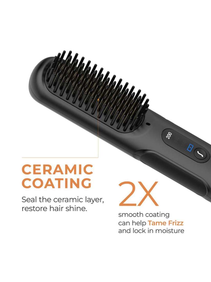 Wireless hair straightener brush best sale