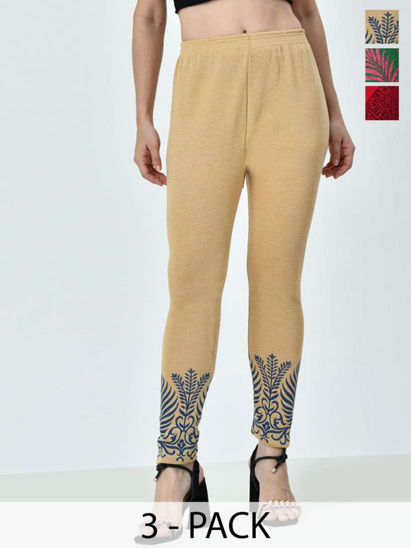 Buy BAESD Pack Of 3 Printed Ankle Length Leggings Leggings for Women 30409561 Myntra