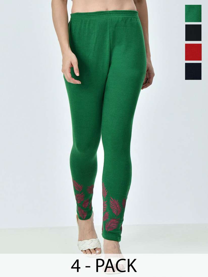 Buy BAESD Pack of 4 Women Printed Knitted Ankle Length Leggings Leggings for Women 30409594 Myntra