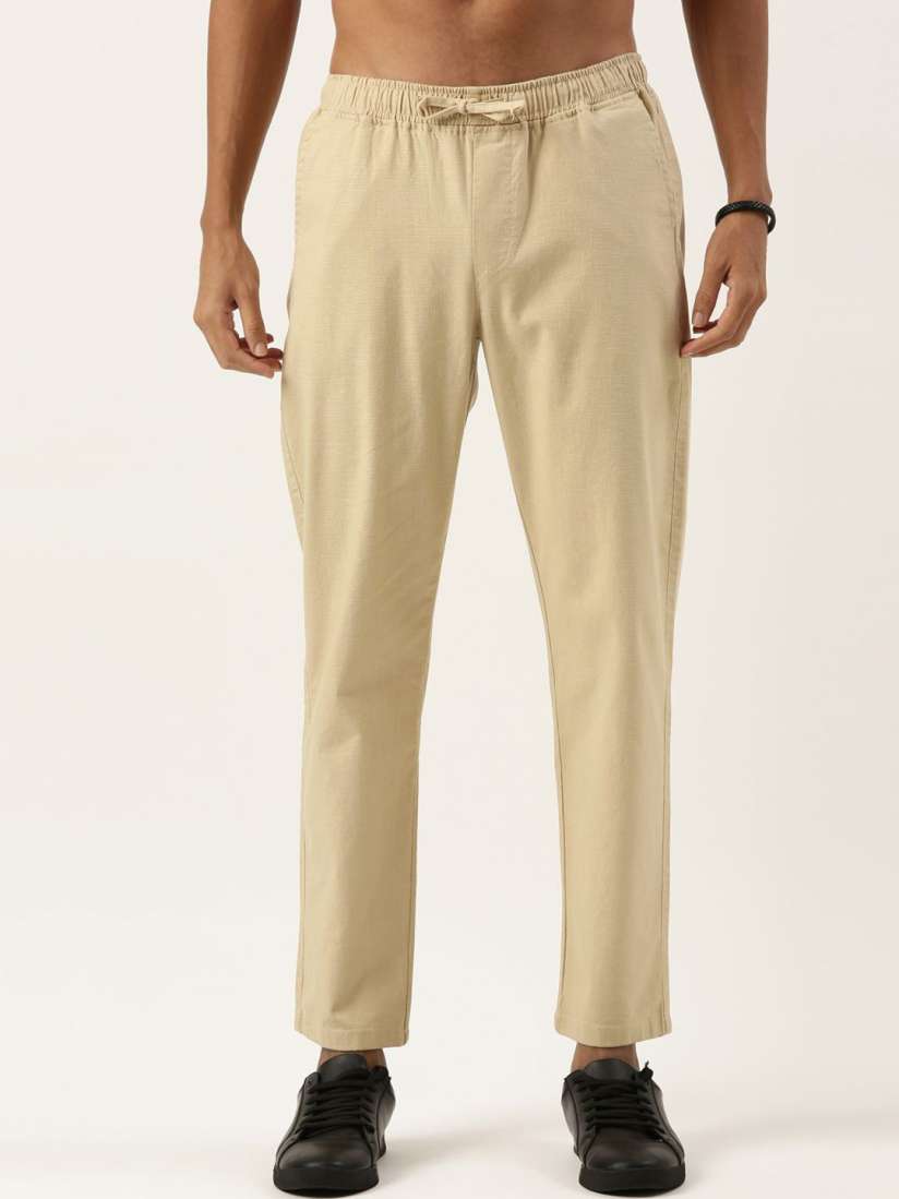 Buy Roadster The Lifestyle Co. Men Cotton Linen Trouser Trousers for Men 30403938 Myntra