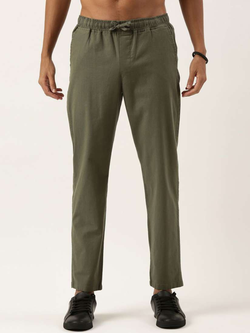 Mens cotton linen trousers on sale