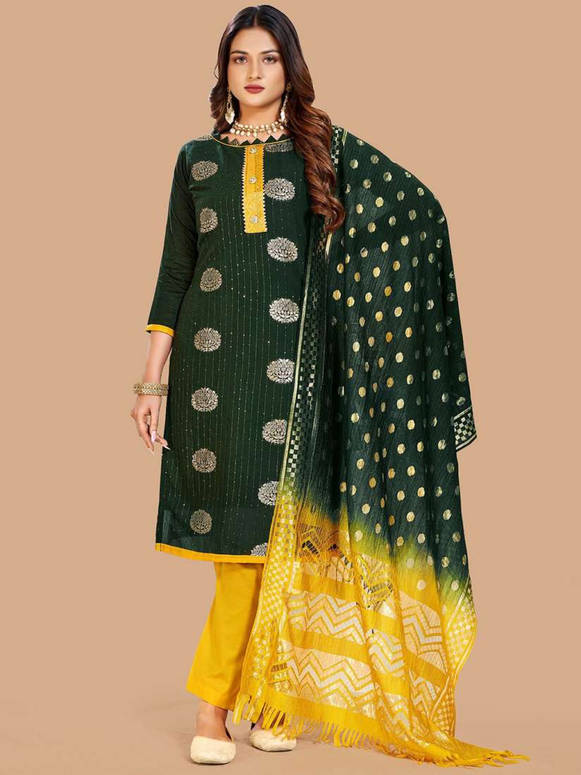 Buy JULEE Floral Embroidered Unstitched Khadi Cotton Dress Material Dress Material for Women 30424727 Myntra