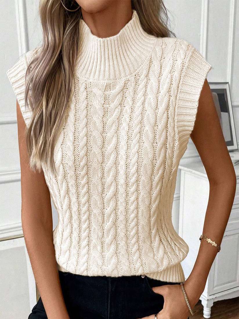 HERE&NOW Women Cable Knit Sweater Vest