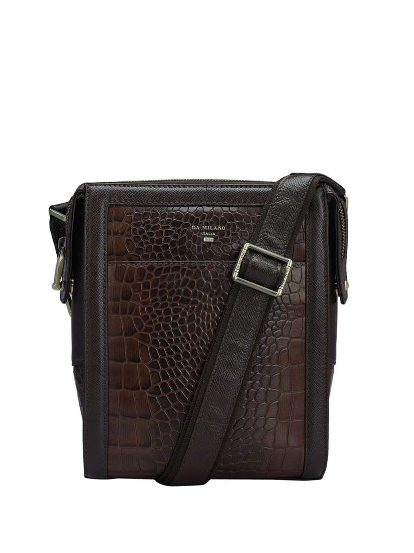 Buy Da Milano Men Textured Messenger Bag Messenger Bag for Men 31612005 Myntra