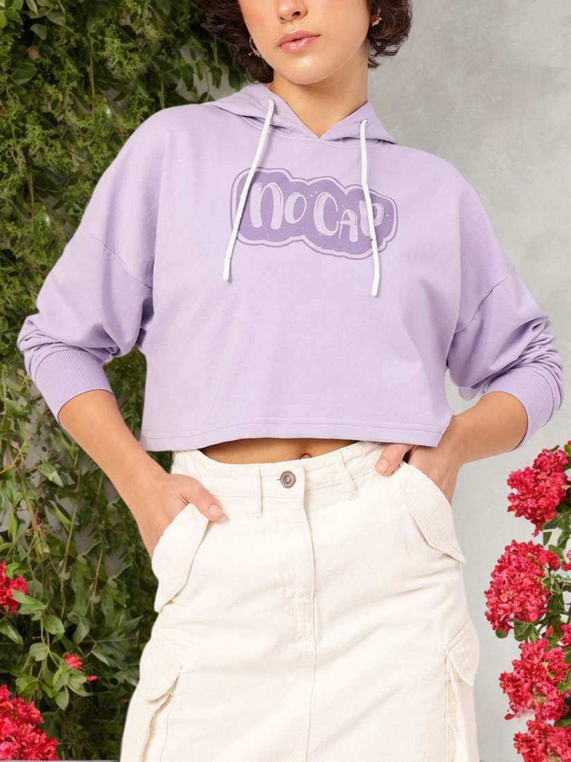 Lavender crop sweatshirt shop
