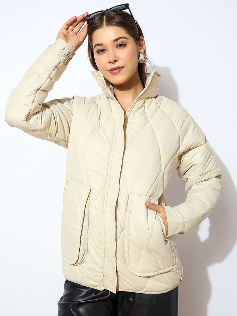 Topshop Petite Quilted Jacket Uk Topshop Petite Women's Khaki