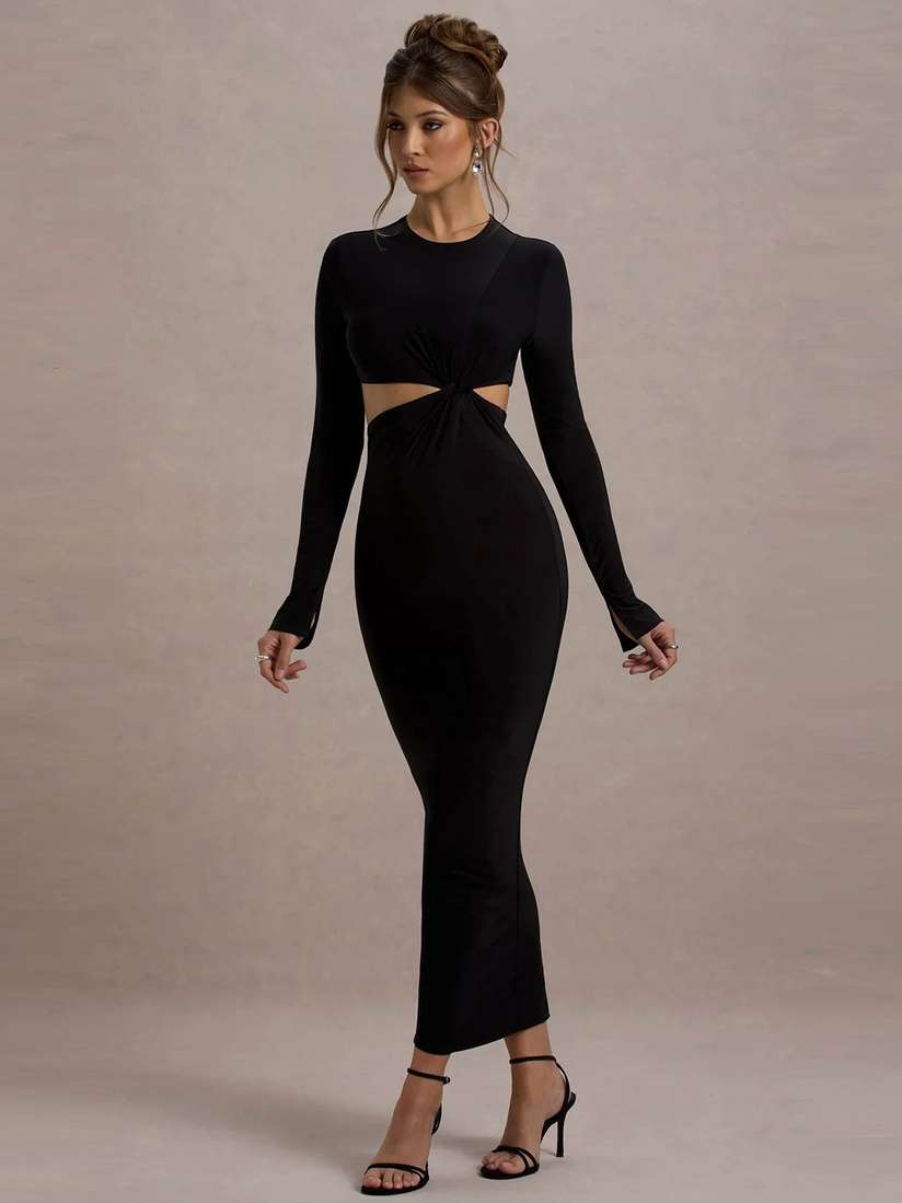 Myntra Maxi Bodycon Dress With Sleeves Zalora Knit Bodycon Dress