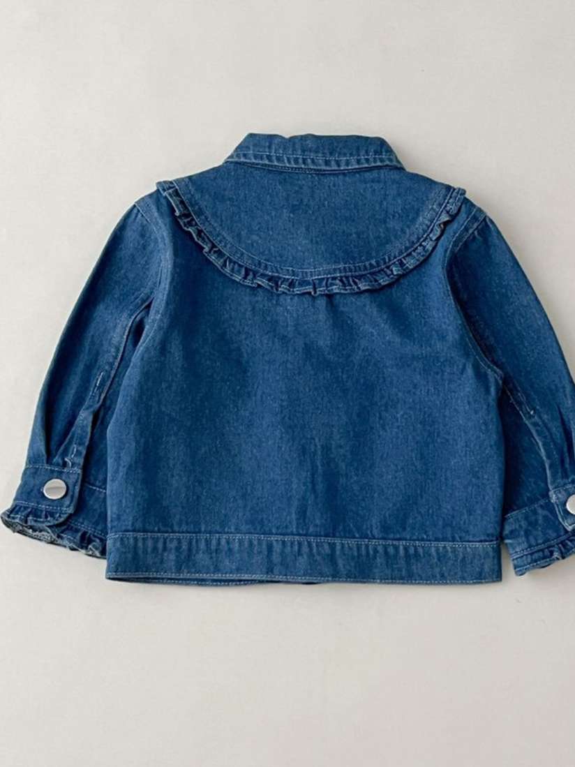 Buy LULU SKY Girls Ruffle Detail Denim Jacket Jackets for Girls 31733200 Myntra