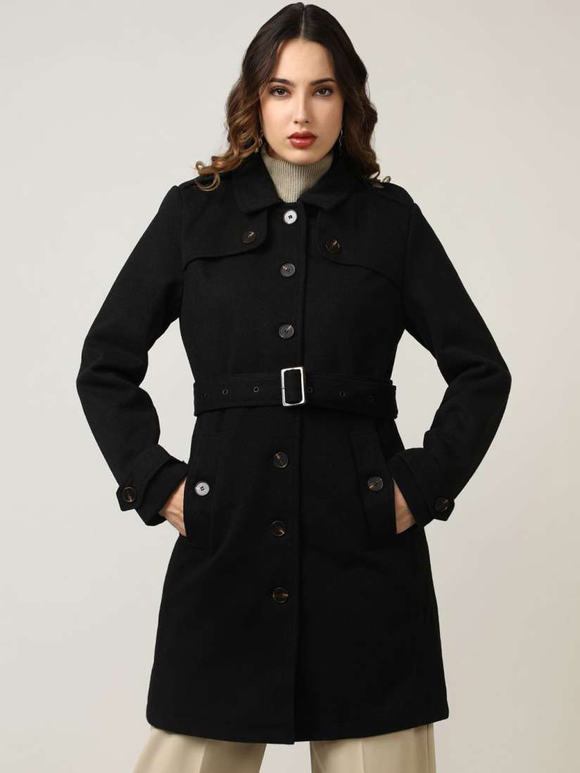 Buy Fort Collins Women Woolen Trench Coat Coats for Women 31473670 Myntra