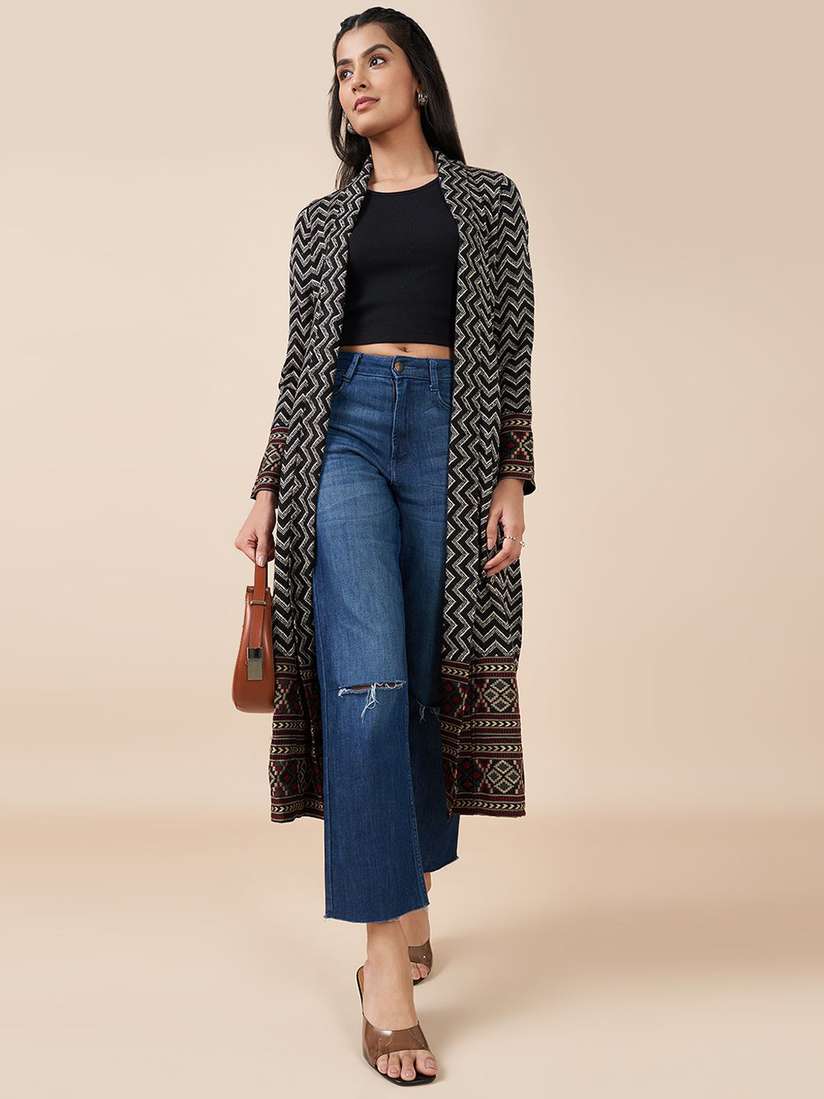 Buy RANGMANCH BY PANTALOONS Geometric Printed Long Sleeves Acrylic