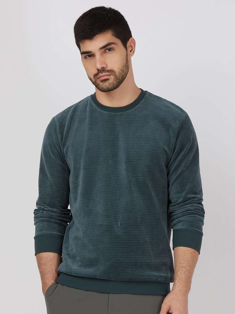 Buy Mufti Men Round Neck Velvet Sweatshirt Sweatshirts for Men 31569071 Myntra