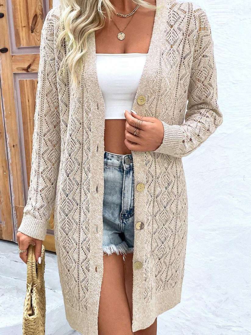 Buy StyleCast Women Open Knit Shawl Collar Long Sleeves Longline Cardigan Sweaters for Women 31576242 Myntra
