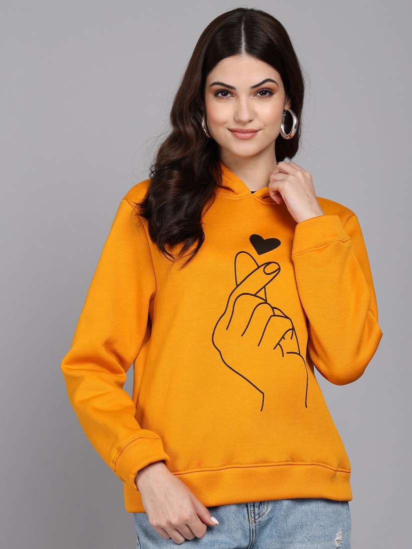 Buy Raabta Fashion Women Hand Printed Long Sleeves Hooded Sweatshirt Sweatshirts for Women 31275626 Myntra