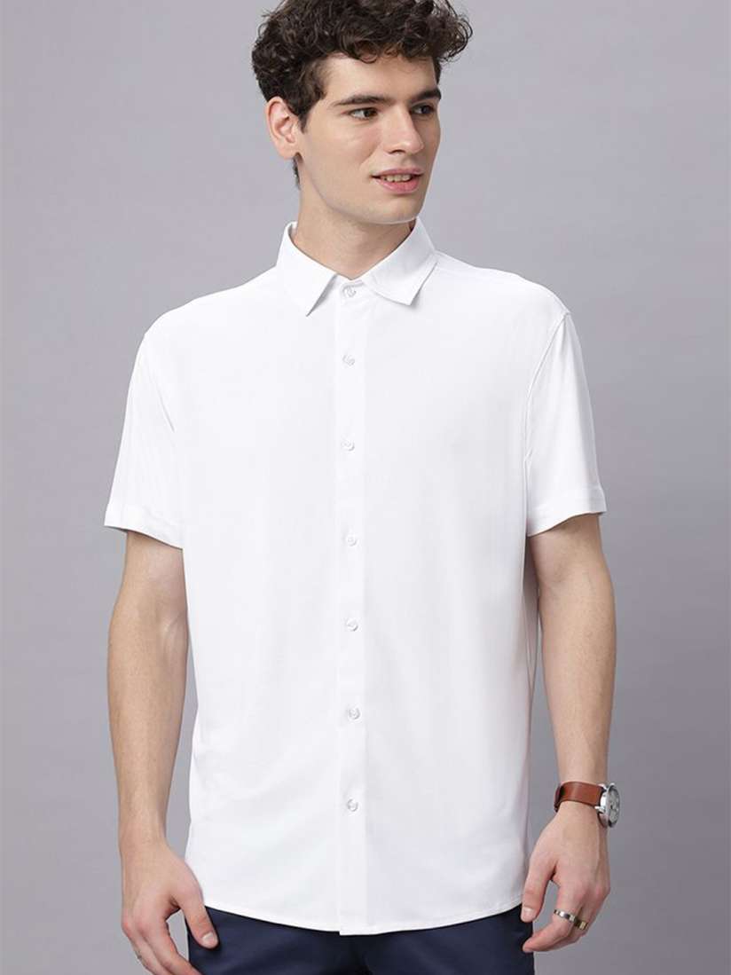 Buy Wear Your Opinion 6x Smart Tech Relaxed Spread Collar Wrinkle Free Knitted Formal Shirt Shirts for Men 31271260 Myntra