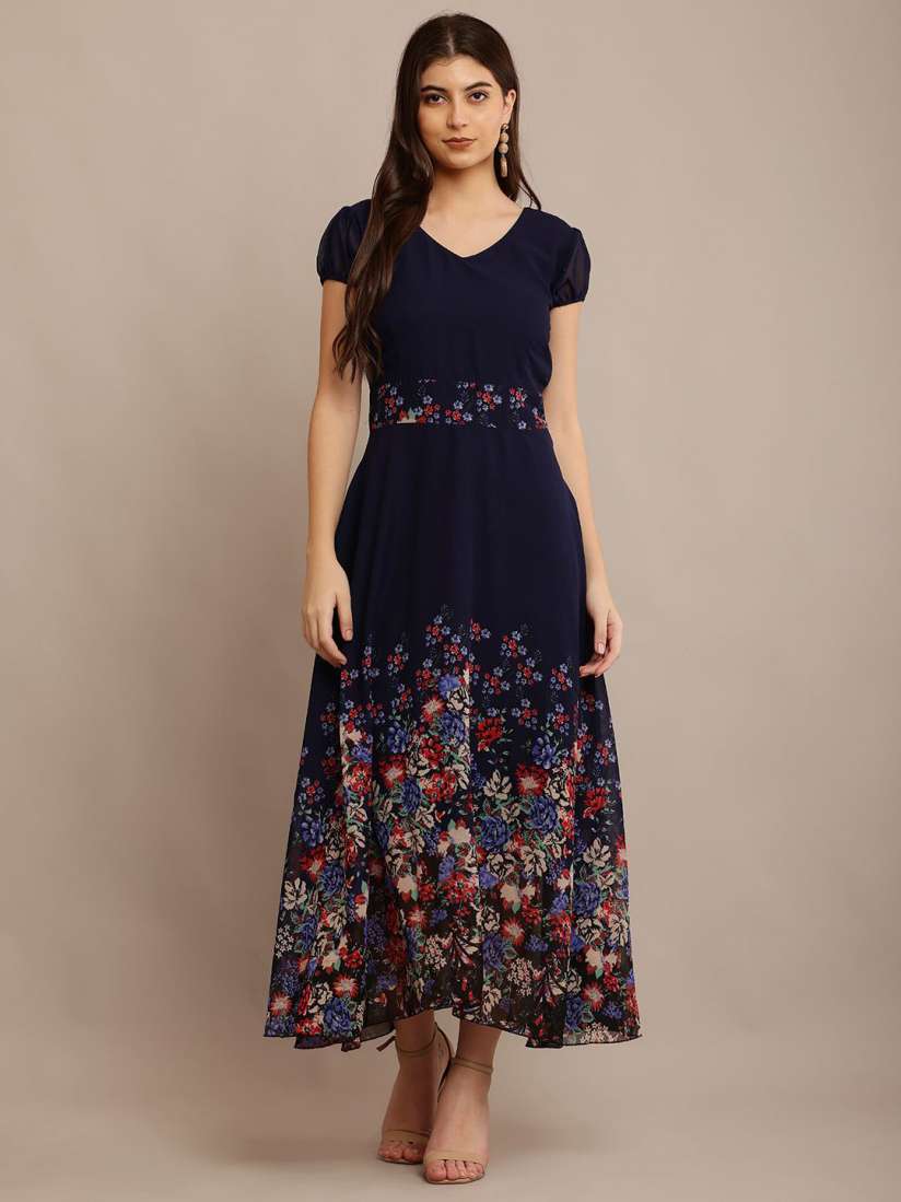 Buy Raabta Fashion Women Floral Print Georgette Maxi Dress Dresses for Women 31276938 Myntra