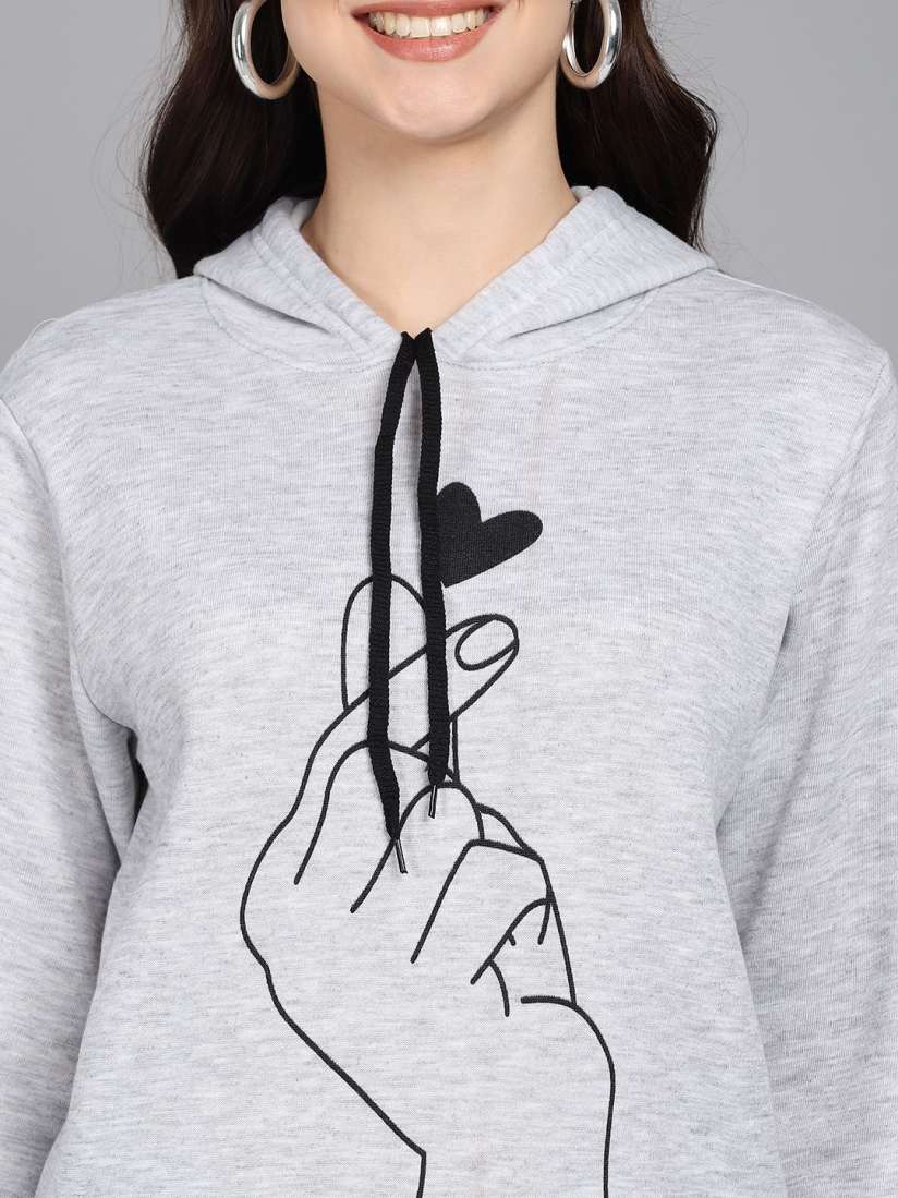 Buy Raabta Fashion Women Hand Printed Long Sleeves Hooded Sweatshirt Sweatshirts for Women 31275647 Myntra