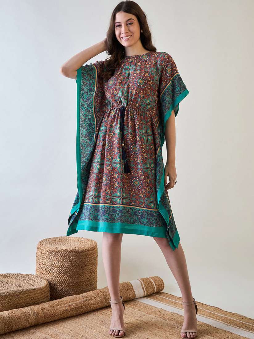 Buy The Kaftan Company Women Floral Printed Kaftan Knee Length Dress Dresses for Women 31283499 Myntra