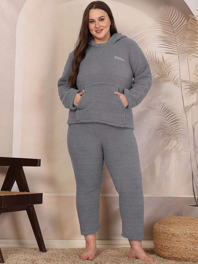 Buy KLOTTHE Women Plus Size Hooded Winter Night suit Night suits for Women 31303265 Myntra