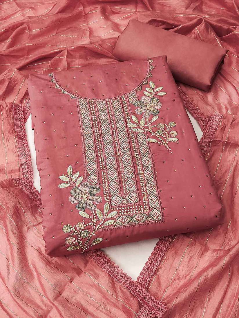 Buy Peachmode Embroidered Unstitched Dress Material Dress Material for Women 31316055 Myntra