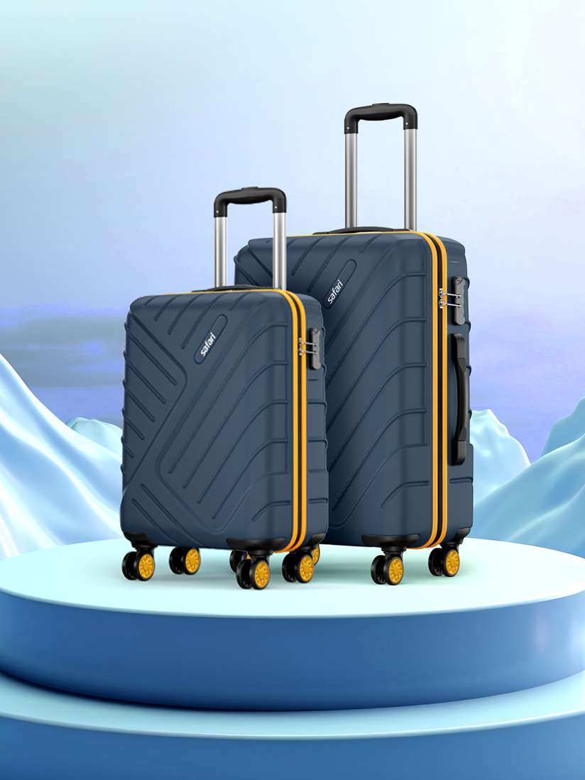 Buy Safari Accent Set Of 2 Polycarbonate 8 wheel Hard Cabin Medium Trolley Suitcase Trolley Bag for Unisex 30096883 Myntra