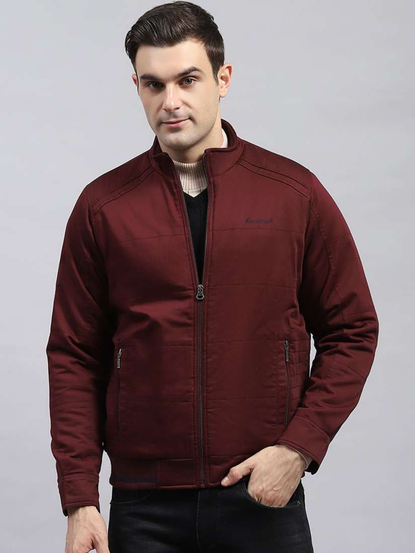 Buy Monte Carlo Men Mock Collar Solid Cotton Casual Padded Jacket Jackets for Men 31329092 Myntra