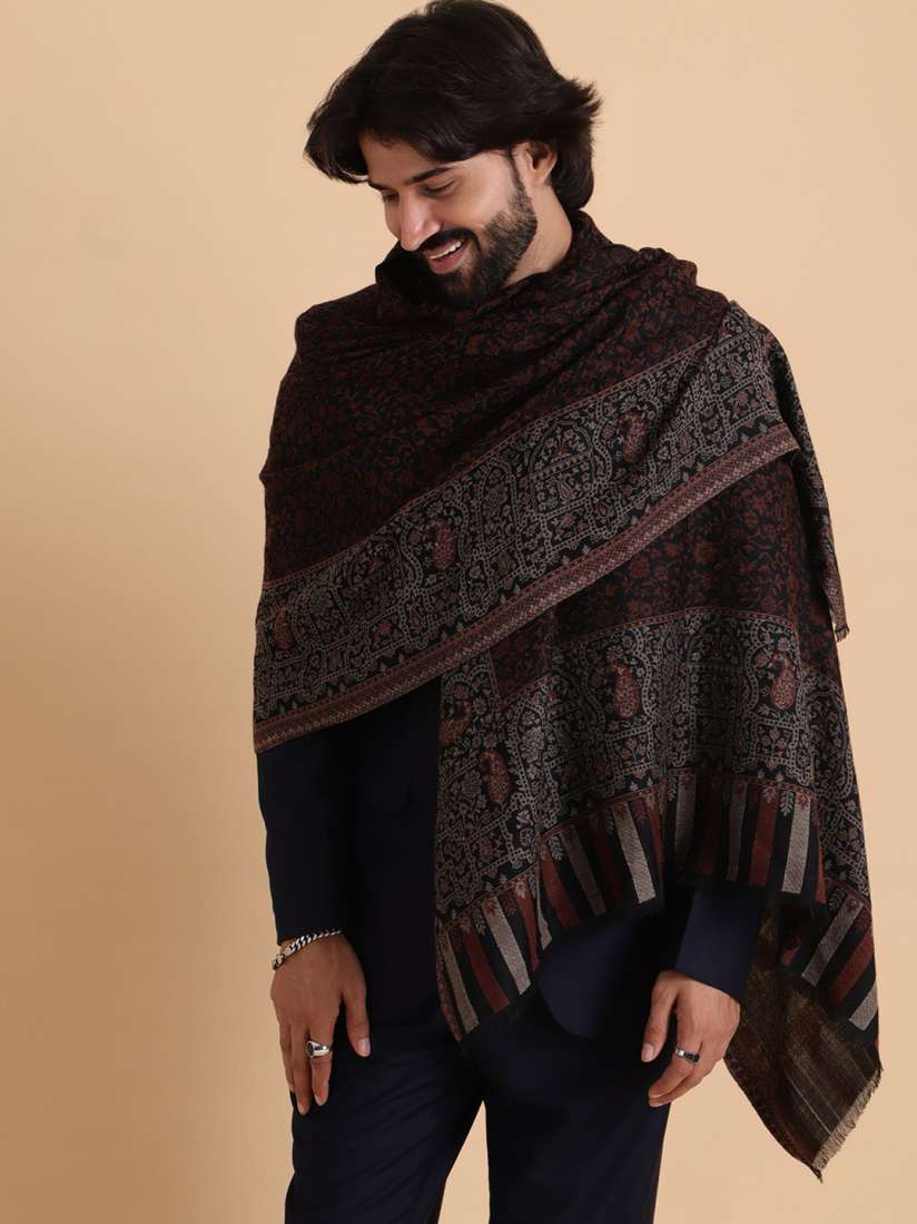 Buy Tweedle Ethnic Motifs Woven Design Shawl Shawl for Men 31327124 Myntra