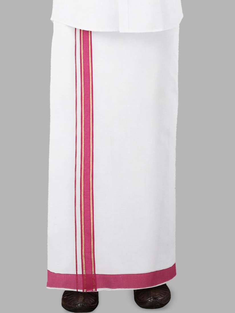 Buy Ramraj Men Adjustable Pocket Dhoti with Border Dhotis for Men 31349006 Myntra