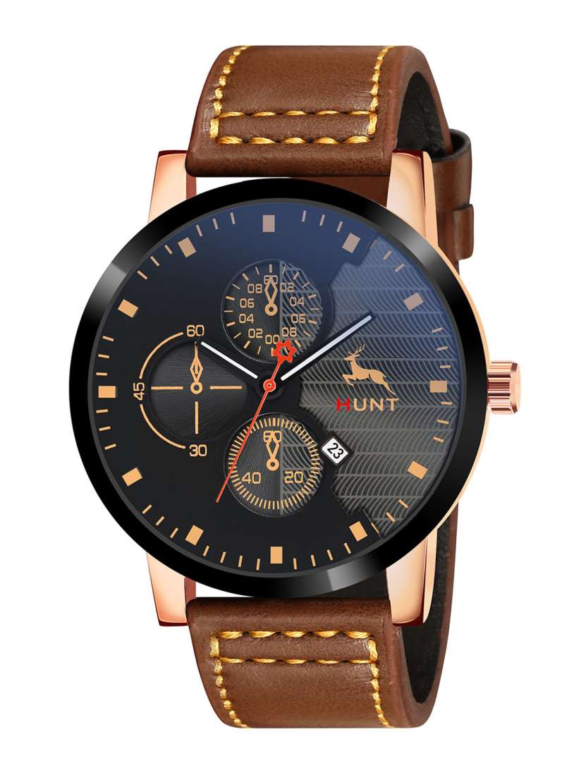 Buy IIK COLLECTION Men Round Dial Leather Straps Quartz Analogue Watch IIK HUNT 5066M Watches for Men 31365792 Myntra