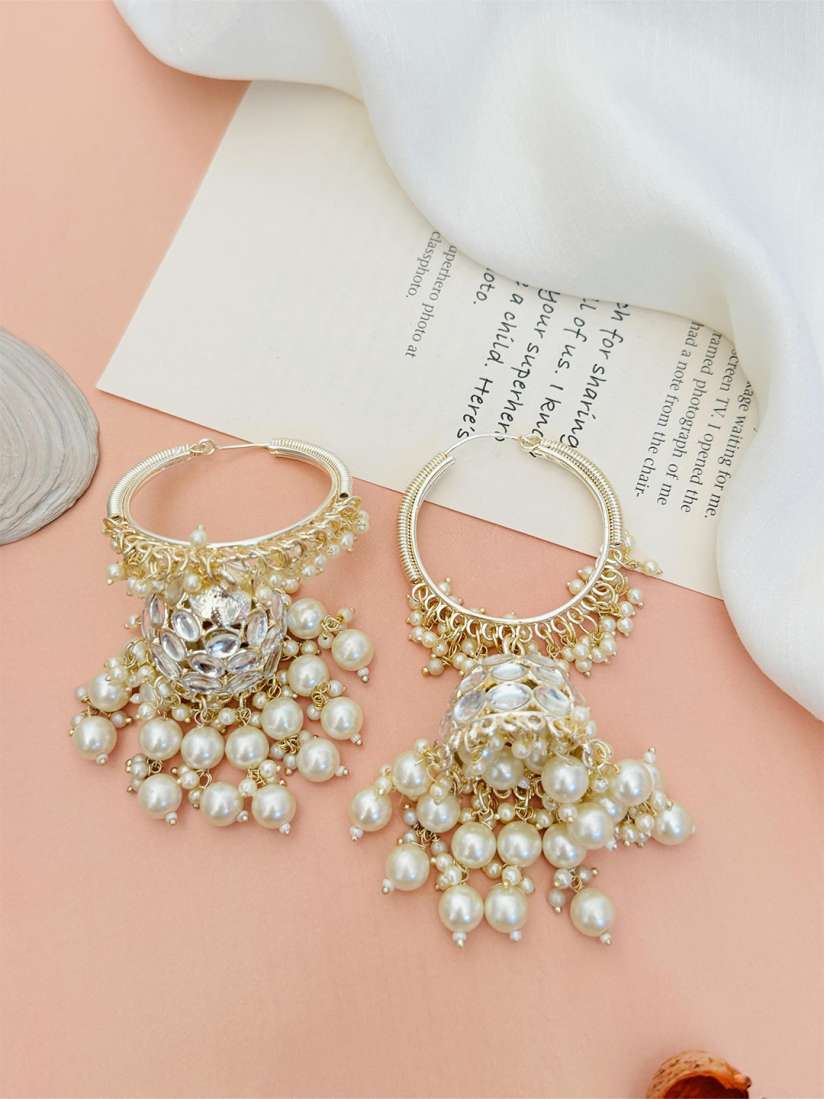 Kundan hoop earrings online