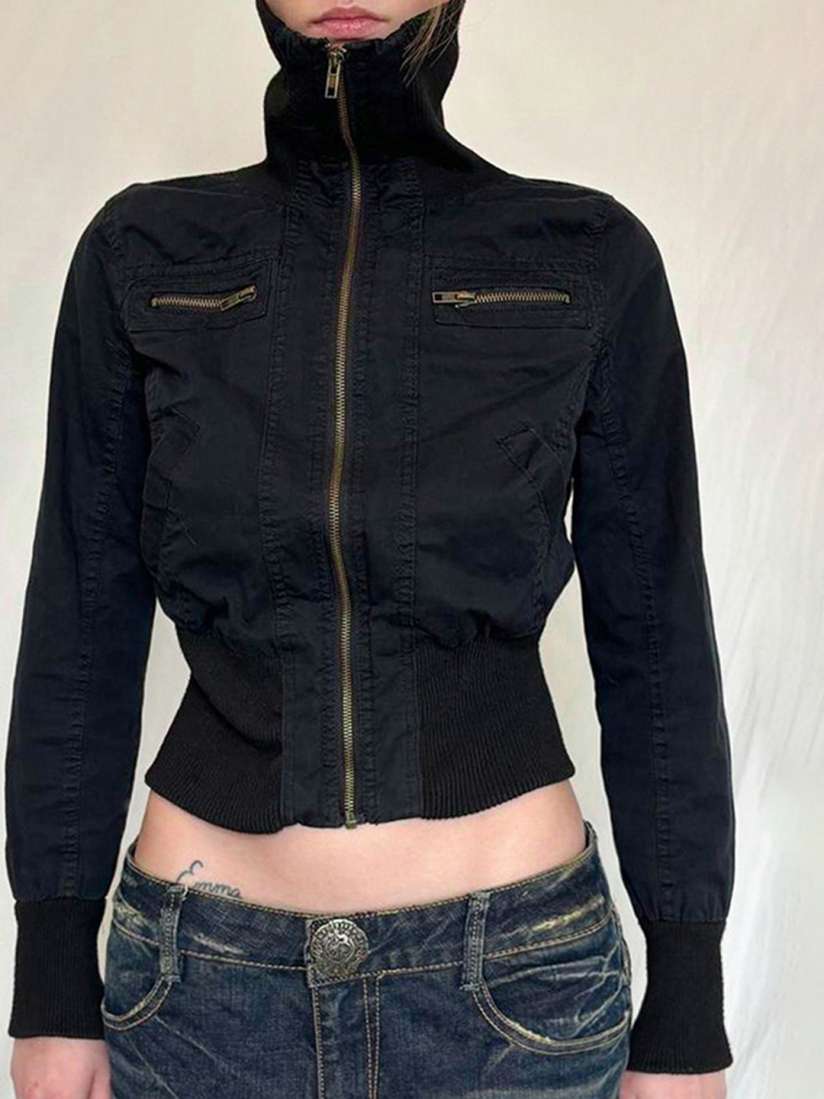 Buy LULU SKY Women Mock Collar Solid Casual Denim Jacket Jackets for Women 31167612 Myntra