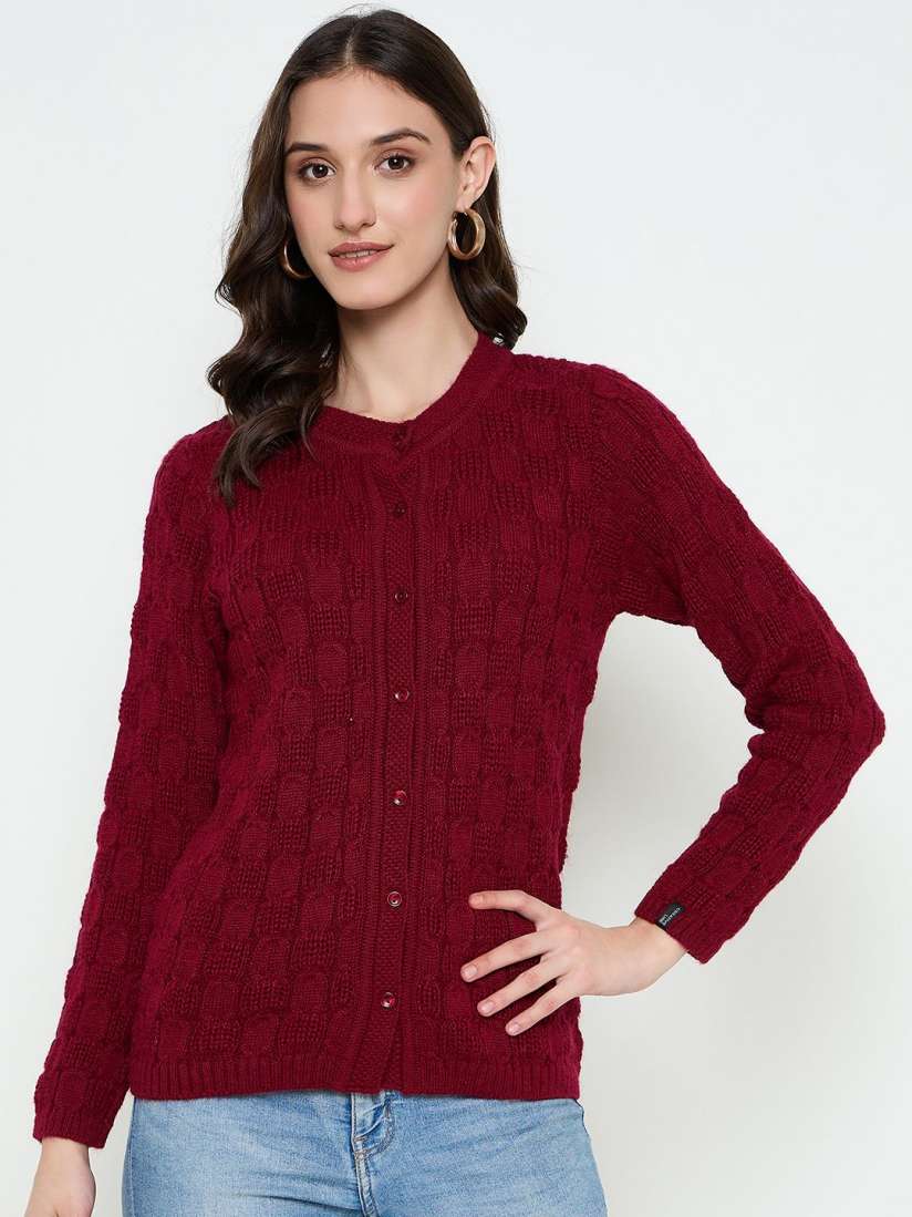 Buy CREATIVE LINE Women Woollen Self Desgin Knitted Long Sleeves Cardigan Sweater Sweaters for Women 31369139 Myntra