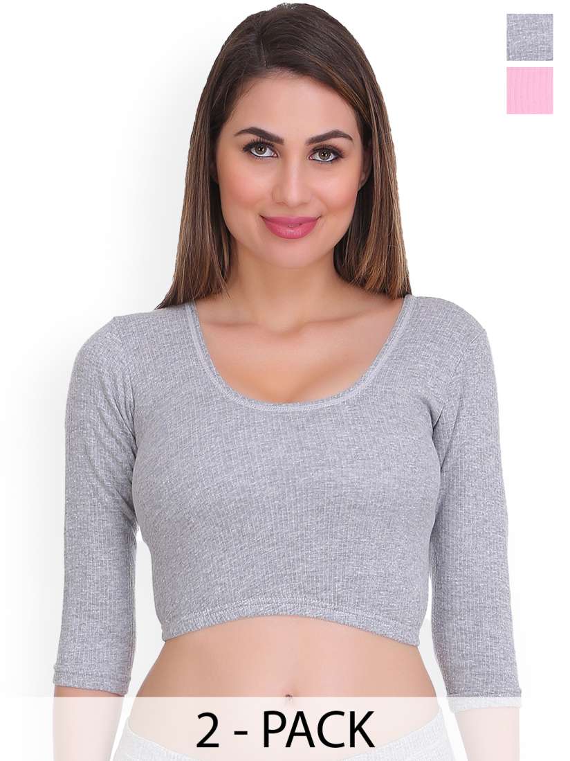 Buy SELFCARE Women Pack of 2 Ribbed Cotton Thermal Top Thermal Tops for Women 31373536 Myntra