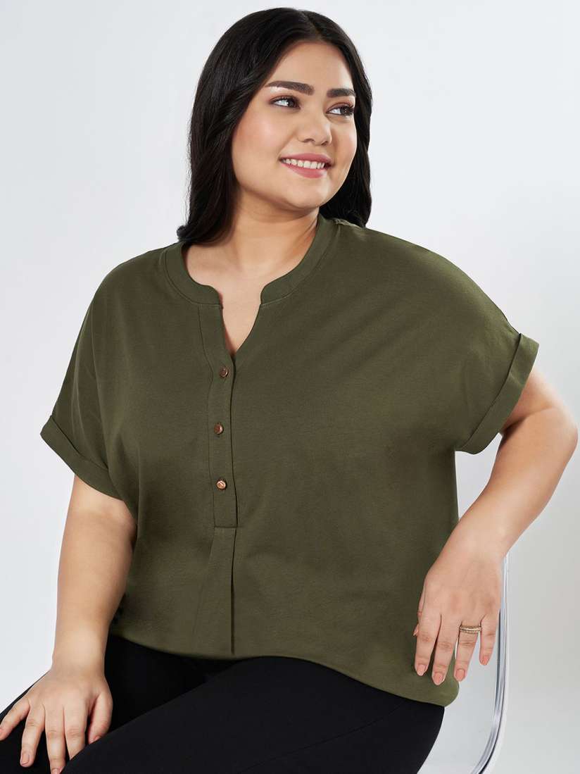 Buy Honey Curvytude by Pantaloons Women Plus Size Shirt Style Top Tops for Women 31377560 Myntra