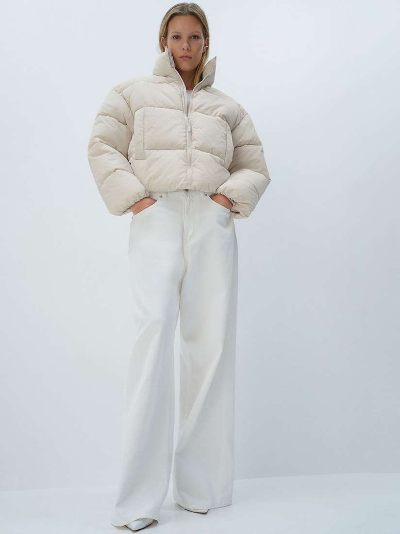 Cropped Puffer White Puffer Coat With Fur River Island Faux Fur