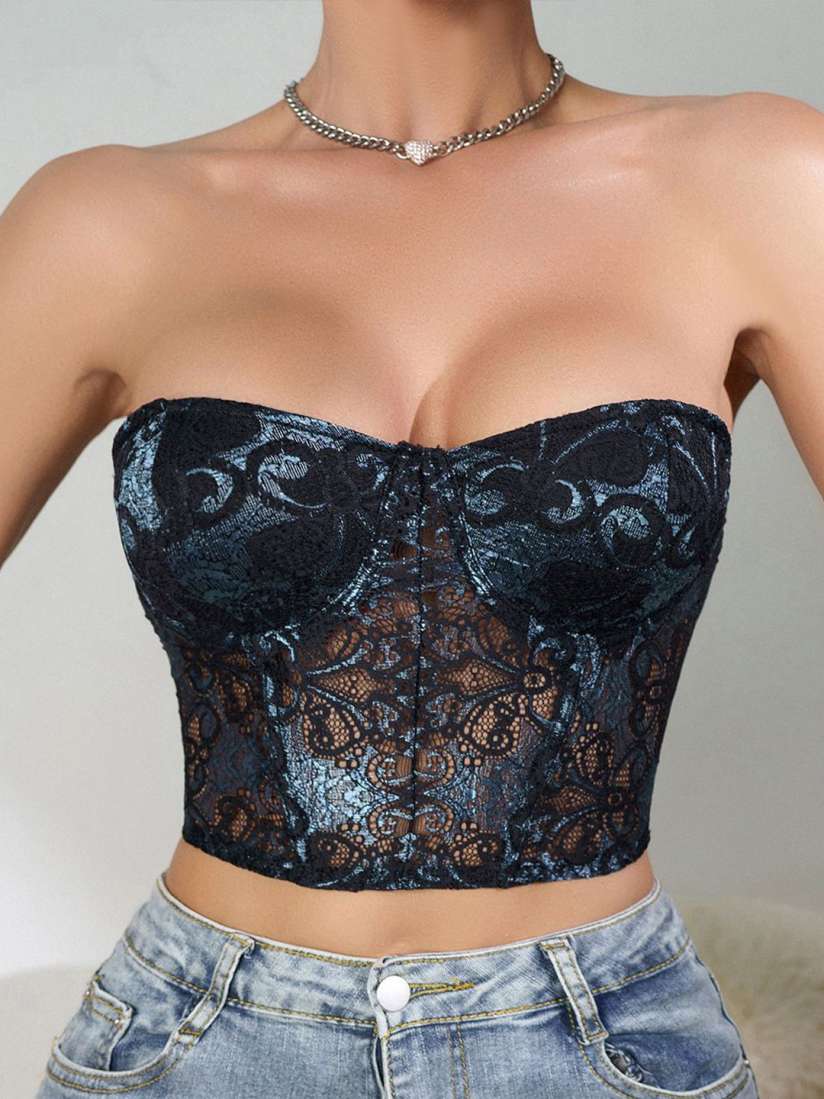 Buy StyleCast Women Off Shoulder Lace Corset Crop Top Tops for Women 31386609 Myntra
