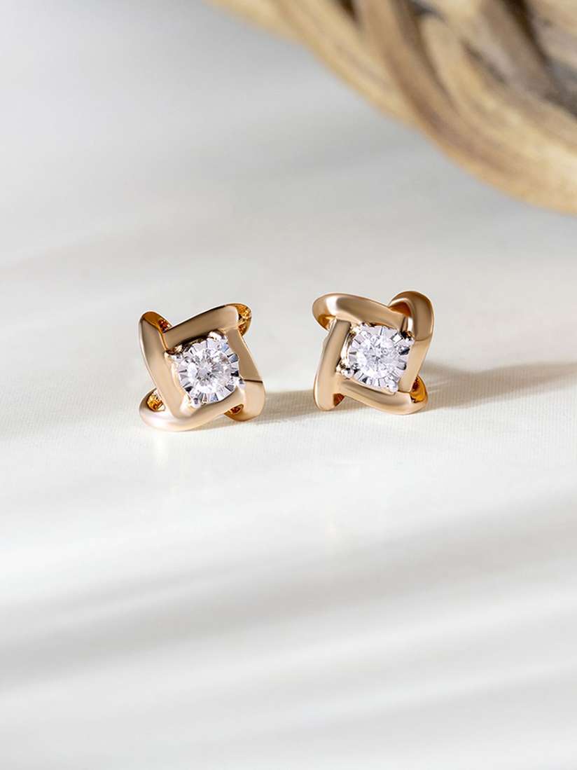 Diamond Solitaire Stud Earrings Tanishq Gold Earrings Tanishq