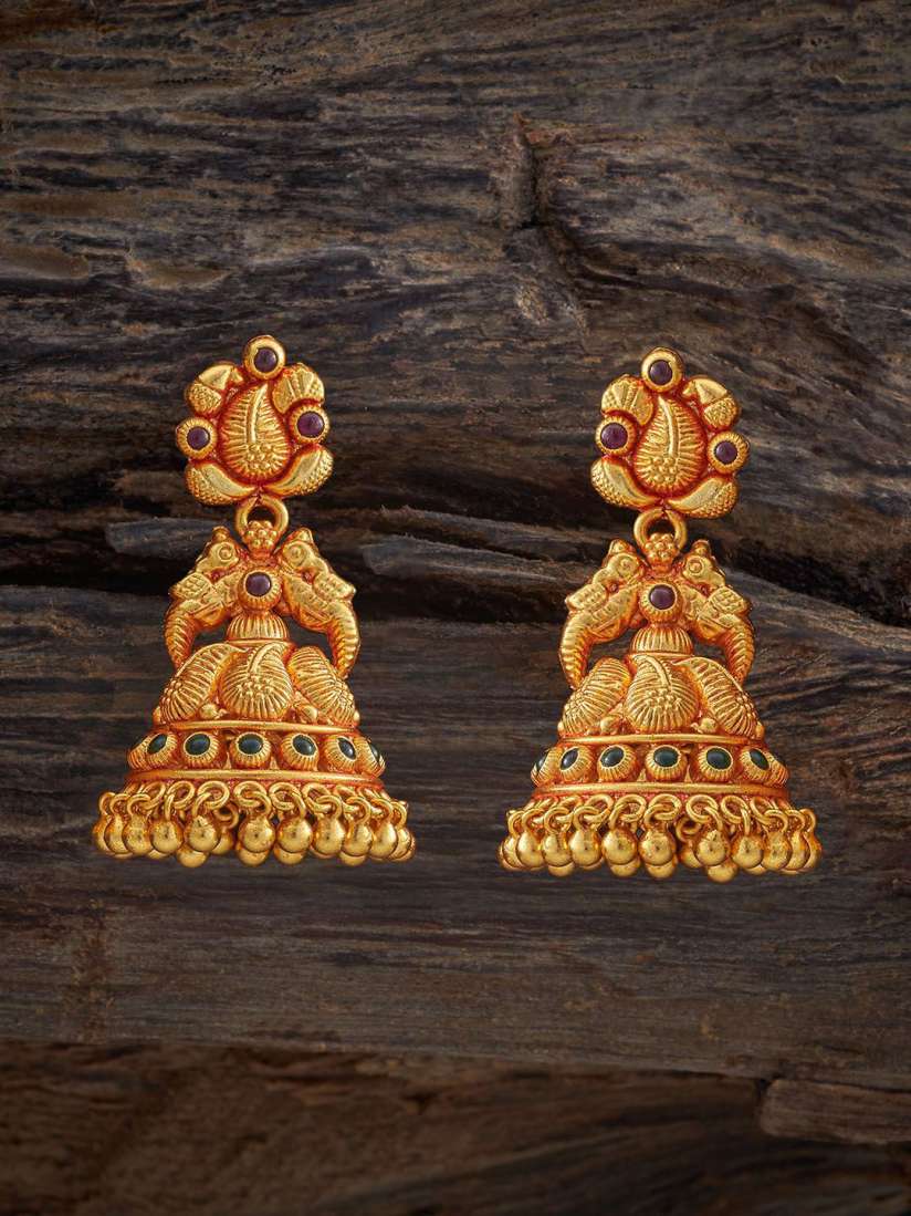 Buy Kushal s Fashion Jewellery 92.5 Pure Silver Gold Plated Dome Shaped Jhumkas Earrings Earrings for Women 31414477 Myntra
