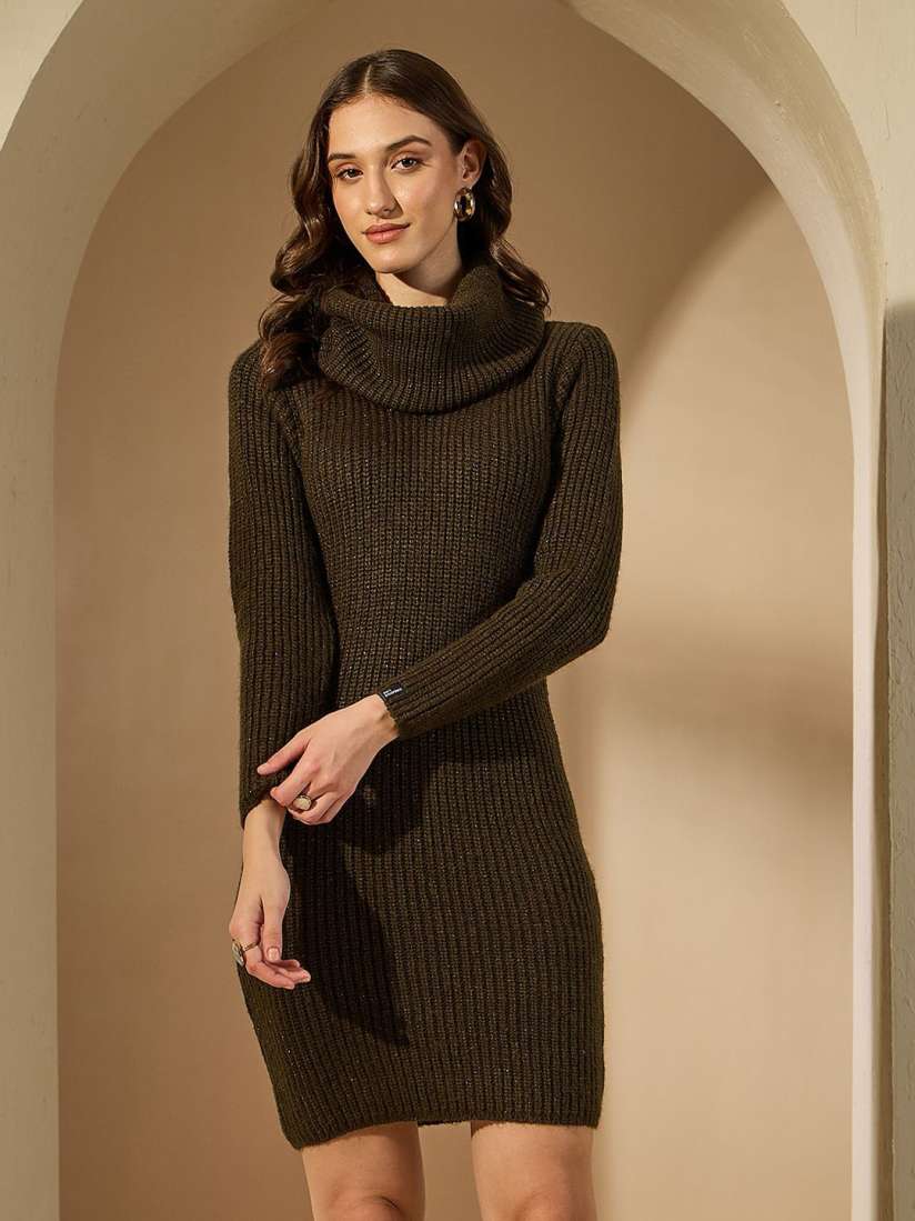 High neck winter dress new arrivals
