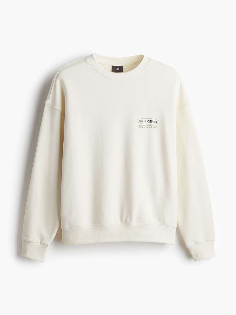 Oversized Hnm Sweatshirt H&m Baggy White Sweatshirt Loose Fit