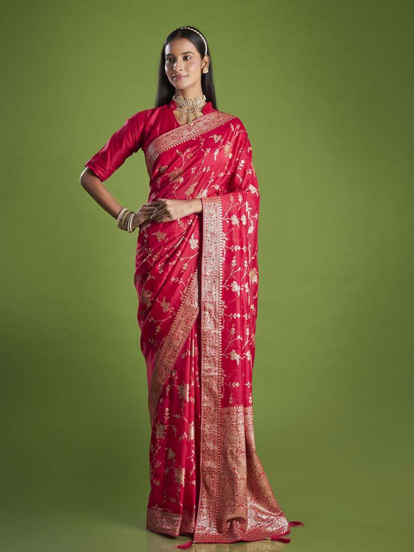 Buy ISHKIYA Floral Zari Pure Silk Khadi Saree Sarees for Women 31431547 Myntra