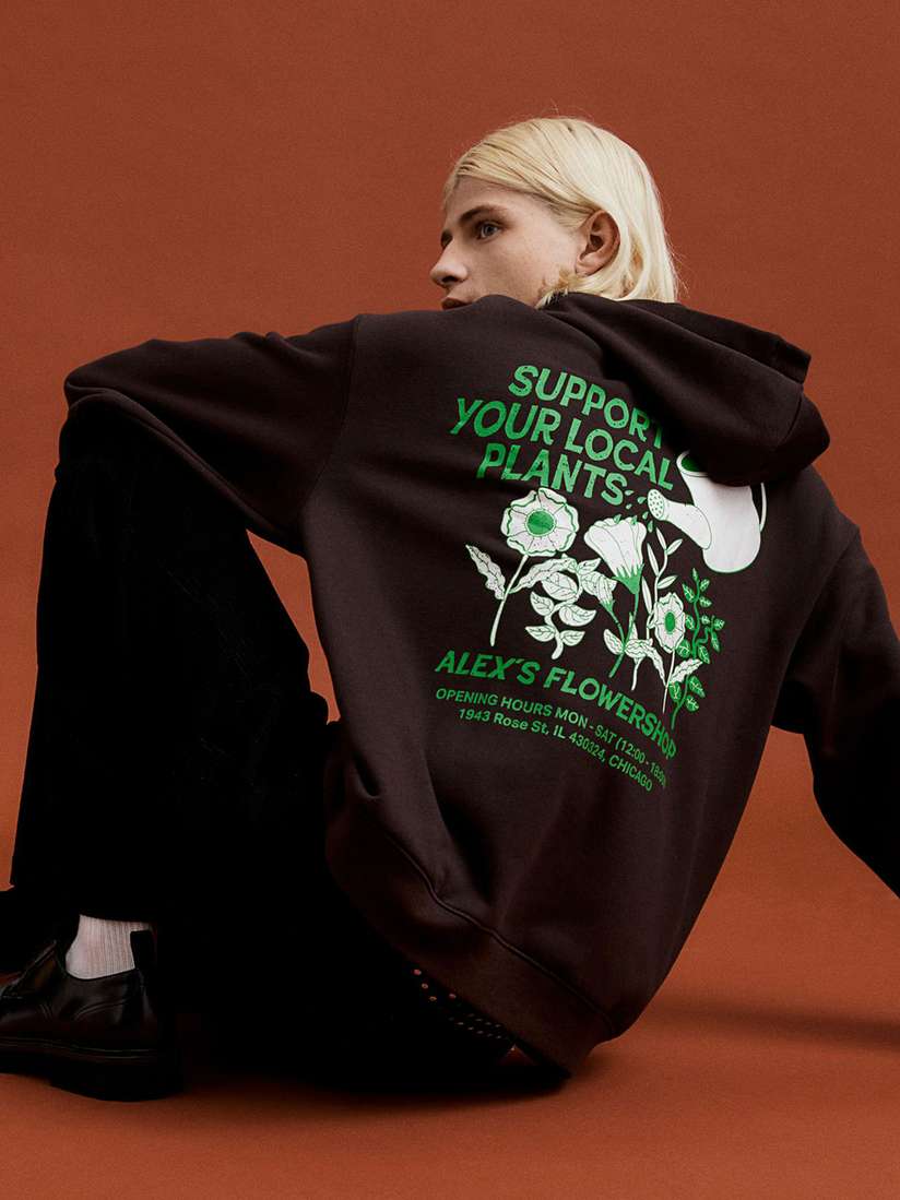 Fit Hoodie Hoodie Rose H&m Oversized Fit Cotton Hoodie