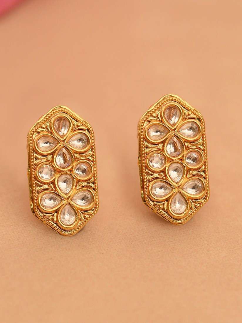 Buy JAYPORE Kundan Studded Contemporary Studs Earrings for Women 31190779 Myntra