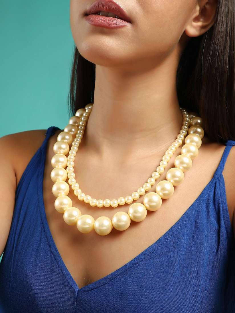 Buy SOHI Brass Silver Plated Pearls Necklace Necklace and Chains for Women 31198527 Myntra