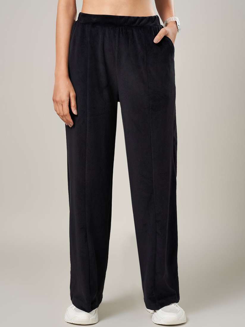 Buy Ajile by Pantaloons Women Straight Fit Wide Leg Trousers Trousers for Women 31457421 Myntra