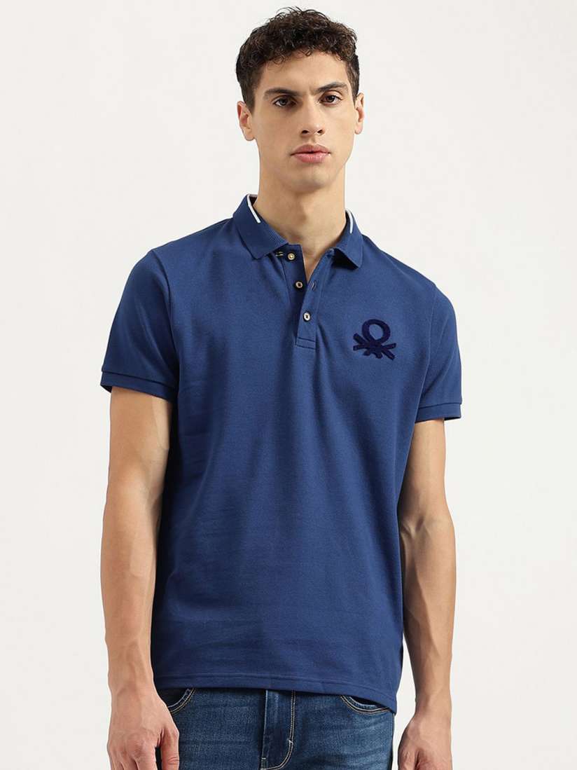 Buy United Colors of Benetton Men Solid Polo Collar Cotton T shirt Tshirts for Men 31219393 Myntra