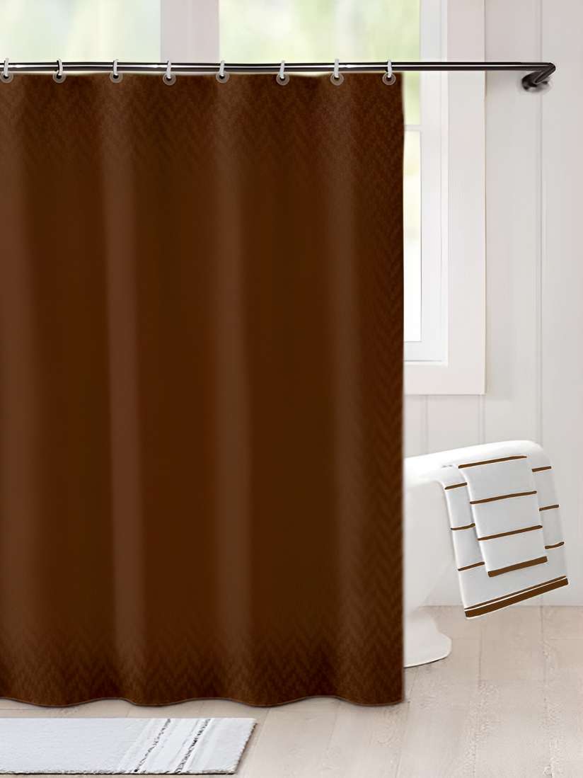 Brown chevron shower curtain cheap