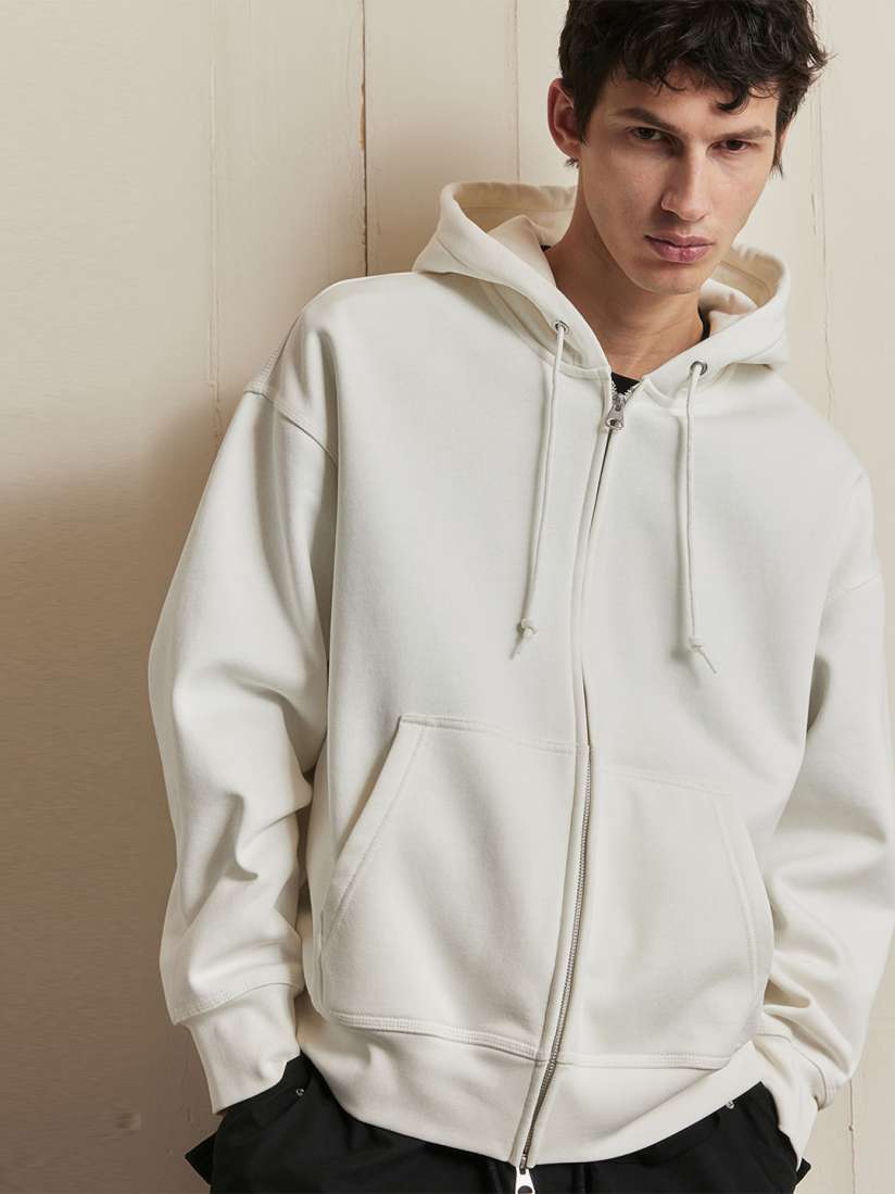 Buy H M Oversized Fit Zip Through Hoodie Sweatshirts for Men 31213782 Myntra