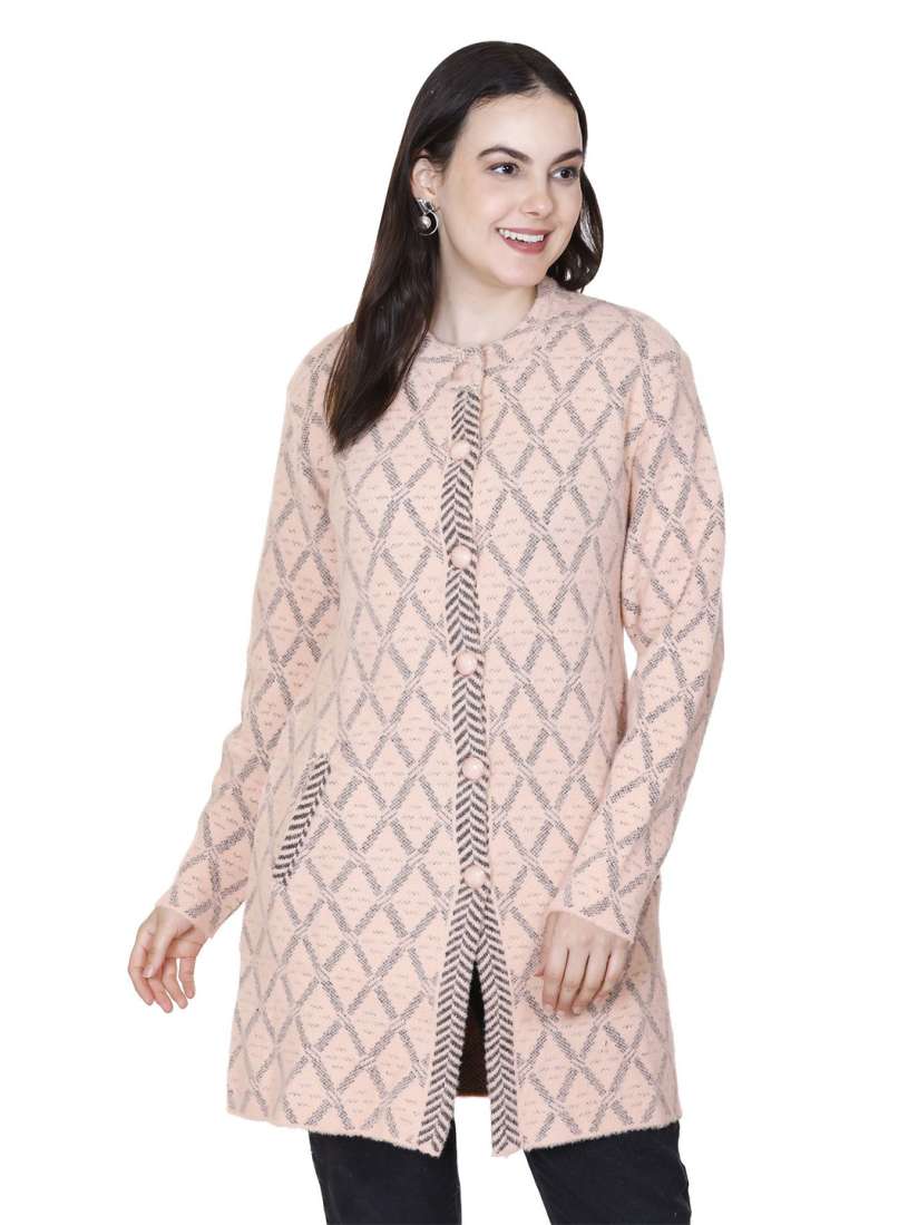 Buy SOSHAGUN OSWAL Women Checked Woollen Cardigan Sweaters for Women 31230485 Myntra